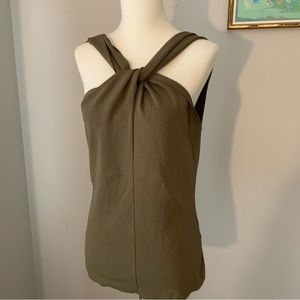 Olive Twist-Strap Sleeveless Top